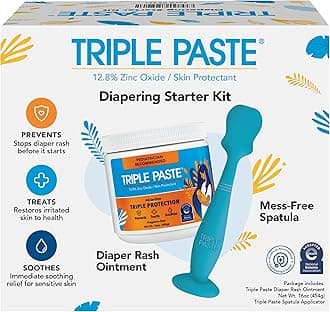 Diaper Rash Cream for Baby & Baby Spatula Bundle - 16 oz Zinc Oxide Ointment and Spatula Treatment, Soothe and Prevent Rash with a Pediatrician-Recommended Hypoallergenic Formula