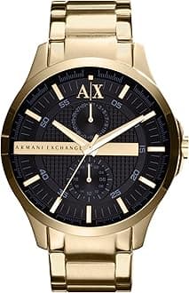 A|X Armani Exchange Men's Watch with Three-Hand Analog Display and Date Window, Watch for Men with Stainless Steel or Leather Band