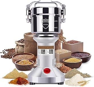 Grain Mill Electric 550 g 2000 W Electric Grain Mill 28000 rpm 304 Stainless Steel Commercial Motor with Overload Protection, 70-300 Mesh Flour Mill, Grain Mill for Rice, Sunflower Seeds