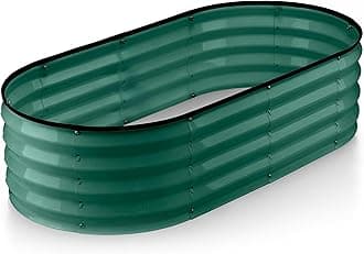 Galvanized Metal Raised Garden Bed for Outdoor Gardening 4×2×1 ft // Easy-to-Assemble Garden Bed Kit for Vegetables and Plants // Sturdy Steel Raised Planter Box (Dark Green) // Tool-Free Assembly