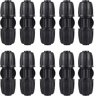 10 Pack 1/2 Inch Drip Irrigation Coupling Connectors (1/2" ID x 0.65" OD) - 1/2'' Drip Line Anti-Drop Barbed Locked Straight Connectors for 1/2 Inch Drip Tubing Garden Irrigation System