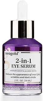 Neogold 2-In-1 Caffeine Eye Serum Treatment & Skincare Face Serum | Collagen Serum | Brightening & Firming Under Eye Serum W/Vitamin E, Gotu Kola, & Green Tea | Skin Care Products, 2 Fl Oz