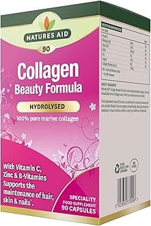 – Natures Aid Collagen Beauty Formula With Vitamin C, B & Zinc |For Maintenance Of Normal Hair, Skin & Nails | Supports Normal Collagen Formation In The Skin | Hydrolyzed | 90 Vegetable Capsules