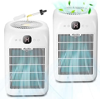Air Purifiers for Home Bedroom Up to 908 Sq Ft Each One by 10W Brushless DC Motor, Dual Air Intakes, 3-in-1 HEPA Filter with Sleep Mode, Aromatherapy, for Smoke, Pet Dander, Pollutants Odor, 2 PACK