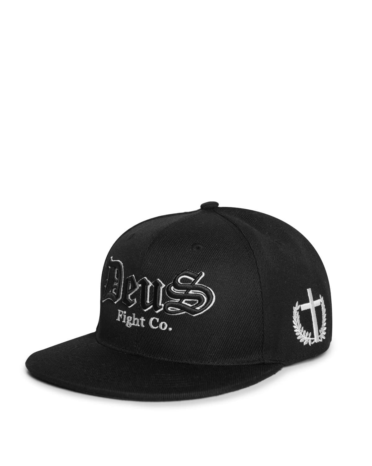 Deus Fight Men's Flat Bill Snap Back Hat One-Size Black