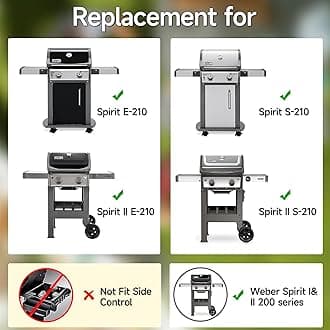 7637 17.5 Inch Stainless Steel Cooking Grates for Weber Spirit I & II 200 Series Spirit E210 Spirit E220 Spirit S210, Spirit S220 with Front Control Weber Spirit 200 Grill Grates