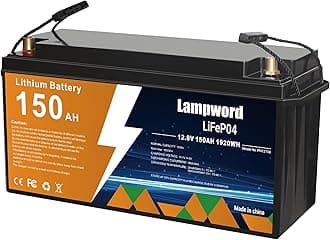 150AH Lithium Batteries 12v 4000+ Deep Cycle Lifepo4 Battery for Marine/Rv/Golf cart/Trolling Motor/Power Wheels/UPS 12v Battery, Built-in 150A BMS