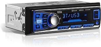 BOSS Audio Systems 611UAB Multimedia Car Stereo - Single Din, Bluetooth Audio and Hands-Free Calling, Built-in Microphone, MP3 Player, No CD/DVD Player, USB Port, AUX Input, AM/FM Radio Receiver