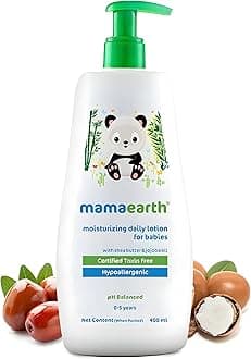 Mamaearth Moisturizing Daily Lotion for Babies & Kids | With Shea Butter, Jojoba Oil, Aloe Vera & Vitamin E | Deeply Nourishes & Relieves Dry Skin | Toxin-Free, pH Balanced, Hypoallergenic | 400ml