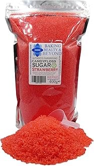 – Baking Beauty and Beyond Premium Candy Floss Sugar 400g - Strawberry Flavour