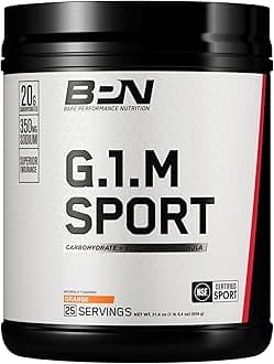 BARE PERFORMANCE NUTRITION, BPN G.1.M Go One More Sport, Endurance Training Fuel, Superior Carbohydrate & Electrolytes Powder Formula, Reduce Fatigue, Orange, 25 Servings