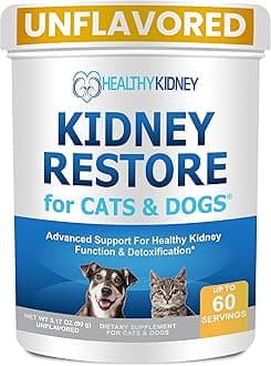 Cats & Dogs Unflavored for Supporting Normal Kidney Function, Creatinine, Pet Renal Kidney Health Supplement Felines Canines