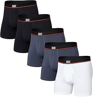 Men's Underwear with Pouch Non-Stop Stretch Cotton Boxer Brief Fly 5Pk