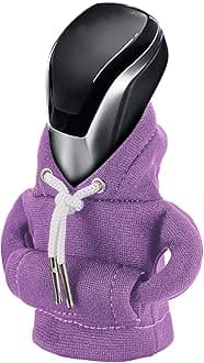 Gear Shift Hoodie, Universal Car Shift Knob Cover, Mini Hoodie for Shifter, Automotive Interior Cute Gadgets Car Accessories and Decorations Purple