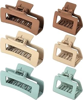79STYLE (Hair Clips Square) - 6pcs Big Hair Claw Clips Square Hair Clips For Thick Hair Claw Clips Medium No Slip Banana Jaw Hair Claw Hair Clamps For Women Fashion Hair Styling Accessories (3pcs 1...