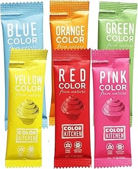 Food Coloring Vibrant 6 Pack – Plant-based | Artificial Dye-free | Gluten-free | Non-GMO | Vegan | for Frosting and Natural Healthy Baking | Soy free