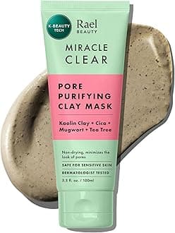 Rael Miracle Clear Clay Mask - Pore Control, Gentle Exfoliating Face Mask with Tea Tree and Cica, for Blackheads and Sebum (100 ml, 3.4 fl oz)