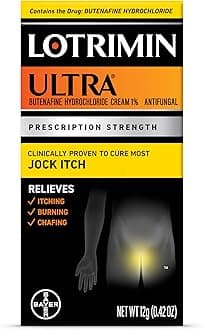 - Lotrimin Ultra Jock Itch Cream - Powerful Butenafine Hydrochloride Treatment for Jock Itch, 0.42 Ounce (12 Grams) (Packaging May Vary)