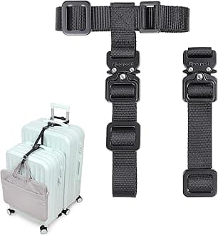 Vigorport Luggage Connector, Straps for Suitcase, Add A Bag Adjustable Attachment Accessories, Small-Metal Buckle
