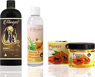 Mariyas Herbal Mariyas Natural Hair Oil 200ml,Honey Aloevera Shampoo 200ml & Gel (Papaya Gel)