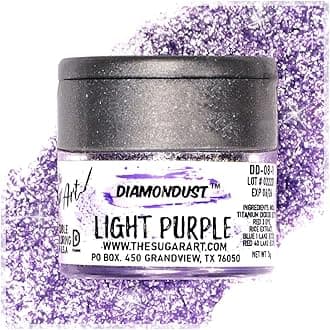 Light Purple Edible Glitter for Drinks, Cocktails, Cake Decorating, Strawberries, Chocolates & More | No Taste | 3g | 100% Food-Safe | Kosher, Vegan, Gluten & Nut Free | DiamonDust by The Sugar Art …