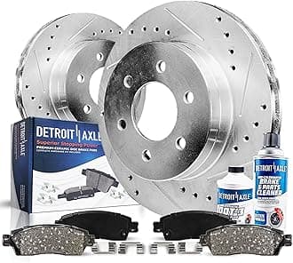 Front Drilled and Slotted Disc Rotors + Brake Pads Replacement for Ford F-150 Expedition Lincoln Navigator - 6pc Set