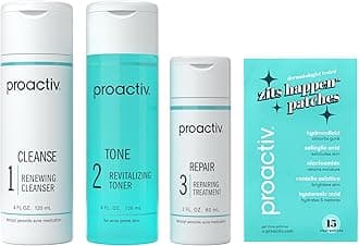 3 Step Acne Treatment - Benzoyl Peroxide Face Wash, Repairing Acne Spot Treatment for Face And Body, Exfoliating Toner - 60 Day Complete Acne Skin Care Kit