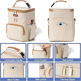 BABEYER Breastmilk Cooler Bag with Ice Pack Fits 6 Baby Bottles Up to 9 Ounce