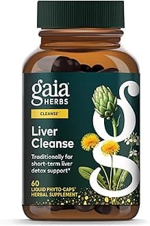 Gaia Herbs Liver Cleanse - Liver Health Support Herbal Supplement with Milk Thistle, Burdock, Turmeric, Dandelion & More* - 60 Vegan Liquid Phyto-Caps (30 Servings)