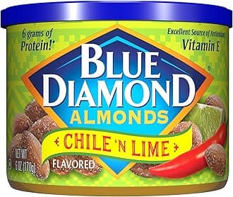 Blue Diamond Almonds, Snack Nut Flavored Chile n' Lime perfect for On-the Go, and Snacking, 6 Ounce Can