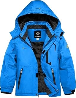 GEMYSEBoy's Winter Waterproof Ski Jacket Mountain Windproof Fleece Coat with Hood