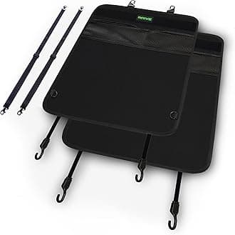 DRIVE AUTO PRODUCTS ﻿﻿ Kick Mats - Pack of 2, Heavy-Duty, Reversible Backseat Protector Mats, Black