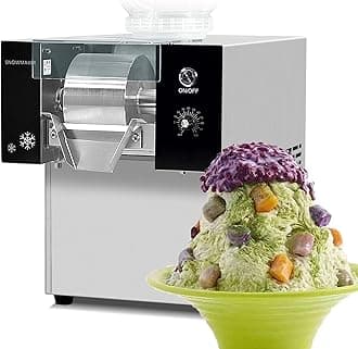 Kolice 90kg(198 lbs)/Day Snow Cone Shaver, Shaved Ice Machine, Snowflake Ice Machine, Air Cooling for Desserts Shops, Food Truck, Restaurant, Milktea Shops, etc