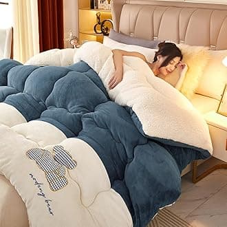 Tauzveok Cozy Thicker Warmth Quilt Comforter, Soft Super Thick Winter Warm Blanket Artificial Lamb Cashmere Weighted Blankets for Beds,cowboy,180 * 220 4kg