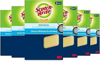 Dobie Pads, Dobie Sponge for All Purpose Cleaning of Kitchen, Bathroom, and Household, Non Scratch Dobie Cleaning Pads Safe for Non-Stick Cookware, 12 Dobie Pads