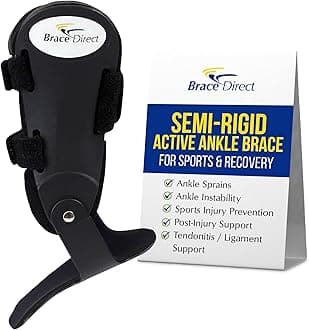 Semi-Rigid Active Ankle Brace for Sports - Maximum Support for Sprains & Injuries, Stabilizes & Protects Athletes Ankles Volleyball, Football (XS - Left, Men 4-6.5 / Women 5-7.5)