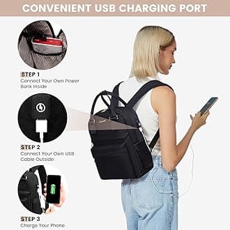 LOVEVOOK Mini Backpack for Women Stylish Waterproof Backpack Purse with USB Port, Cute Bookbag for College School Travel