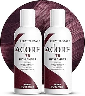 Adore Semi Permanent Hair Color (078 Rich Amber) (2 Pack) | Vegan & Cruelty-Free Brown Hair Dye | No Ammonia, No Peroxide, No Alcohol | 4 Fl Oz