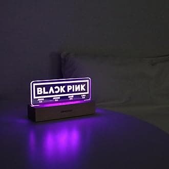Black.Pink Night Light, Kpop Merchandise, Korean Idol Lamp for Blink, 7RGB Color, Dimmer, 8.3 x 4.2 x 1.7