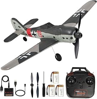 RC Plane for Adults and Kids, 4 Channel Hobby Remote Control Airplane with Gyro System, WW2 Fw190 Flying Toys Easy Control for Beginners