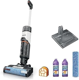 Shark Wet & Dry Vacuum Cleaner Universal Cordless Vacuum Cleaner for Hard Floors, HydroVac MessMaster, 3 in 1 Self-Cleaning System, High Suction Power with 2 Brush Rollers and 2 Solutions