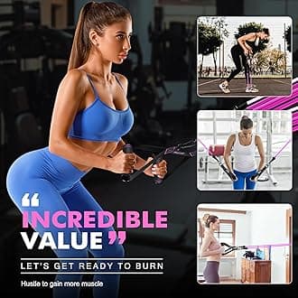 HPYGN Resistance Bands, Exercise Bands with Handles, Fitness Bands, Workout Bands with Door Anchor and Ankle Straps, for Heavy Resistance Training, Physical Therapy, Shape Body, Yoga, Home Workout Set