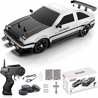 Remote Control Car RC Drift Car 2.4GHz 1:16 Scale 4WD 18KM/H High Speed Model Vehicle with LED Lights Spray Rubber Tire for Adults Kids 2Pcs Rechargeable Batteries,multicolor