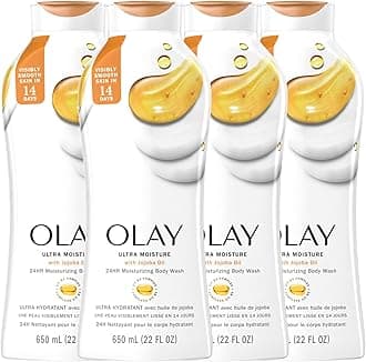 Olay Ultra Moisture Body Wash for Women with Jojoba Oil, 22 fl oz (Pack of 4)
