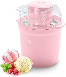 GreenLife 1.5QT Electric Ice Cream, Frozen Yogurt and Sorbet Maker with Mixing Paddle, Dishwasher Safe Parts, Easy one Switch, BPA-Free, Pink