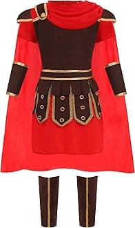 FrekuyrtKids Warrior Costume Boys Roman Soldier Gladiator Costume Medieval Knight Costume for Halloween Party Dress Up