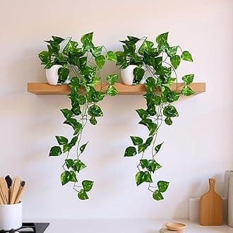 fancymart Plastic Pack Of 2 Artificial Vine Plants Falling With Small Size Pot-Natural Touch&Feel Home Décor-Perfect For Home And Office Decoration-Size 45 Cm | Artificial Plant