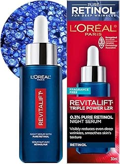 L’Oréal Paris 'L'Oreal Revitalift Triple Power LZR Retinol Night Serum For Face, With 0.3% Pure Retinol, Moisturizes Skin and Eliminates Deep Wrinkles, For All Skin Types, 30ml
