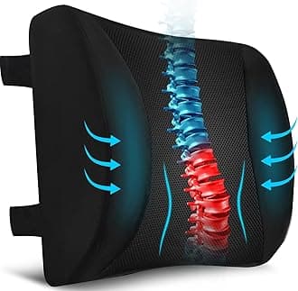 Lumbar Support Pillow for Office Chair Car, Gaming Chair Lower Back Pain Relief Memory Foam Cushion with 3D Mesh Cover Ergonomic Orthopedic Back Rest Lower Back Support
