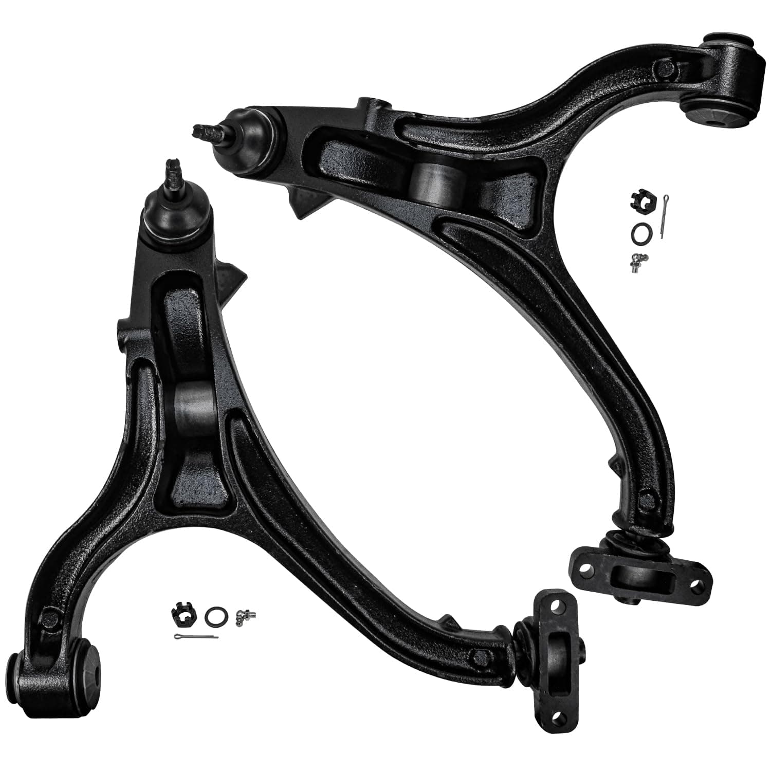 Detroit Axle - 2pc Front Lower Control Arms for 05-10 Jeep Grand Cherokee Commander 2005 2006 2007 2008 2009 2010 Lower Control Arms & Ball Joints Pair Set Assembly Replacement